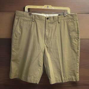 Hart Schaffner Marx Shorts Men's Size 38 Beige Flat Front Puma Cotton 10" Inseam